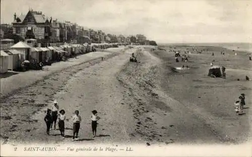 Ak Saint Aubin sur Mer Calvados, Strand