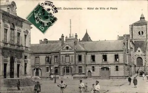 Ak Coulommiers Seine et Marne, Rathaus, Post