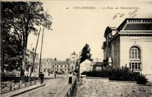 Ak Coulommiers Seine et Marne, Rathausplatz