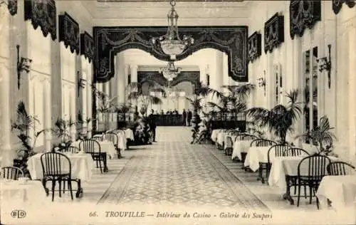 Ak Trouville Calvados, Interieur du Casino, Galerie de Soupers