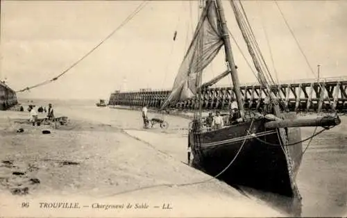 Ak Trouville Calvados, Chargement de Sable