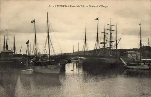 Ak Trouville sur Mer Calvados, Pentant l'Orage