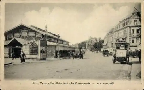 Ak Trouville Calvados, La Poissonnerie