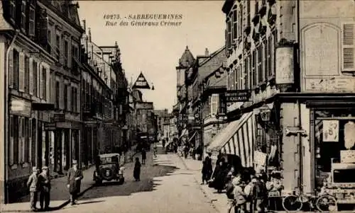 Ak Sarreguemines Saargemünd Lothringen Moselle, Rue des Generaux Cremer