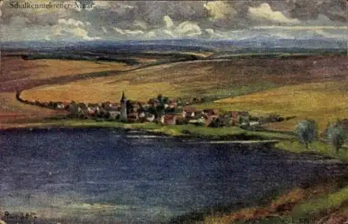 Künstler Ak Schalkenmehren in der Eifel, Schalkenmehrener Maar