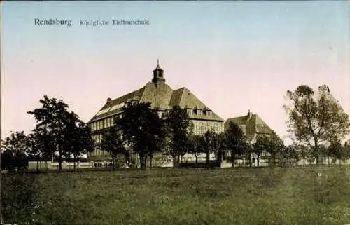 Ak Rendsburg in Schleswig Holstein, Königliche Tiefbauschule