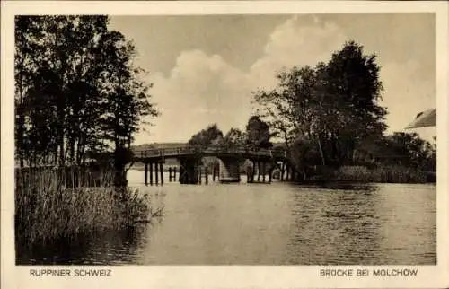 Ak Molchow Neuruppin in Brandenburg, Ruppiner Schweiz, Brücke