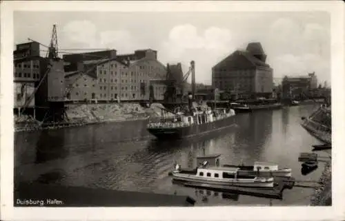 Ak Duisburg im Ruhrgebiet, Hafen, Schiffe