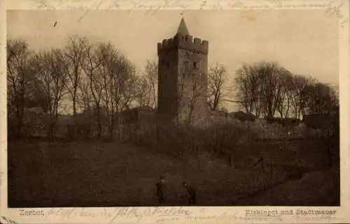 Ak Zerbst in Anhalt, Kiekinpot, Stadtmauer