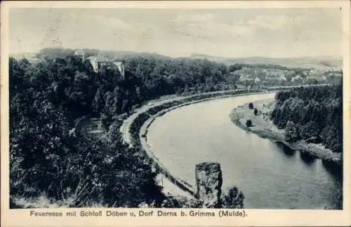 Ak Dorna Döben Grimma in Sachsen, Feuersee, Schloss Döben, Panorama