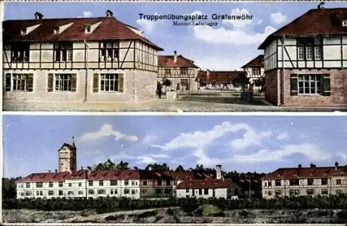 Ak Grafenwöhr in der Oberpfalz Bayern, Truppenübungsplatz, Mannschaftslager