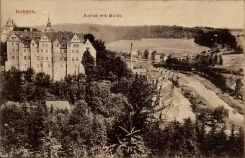 Ak Nossen Sachsen, Schloss mit Mulde