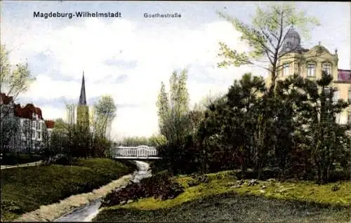 Ak Wilhelmstadt Magdeburg an der Elbe, Goethestraße