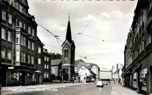 Ak Recklinghausen im Ruhrgebiet, Herner Straße, Kirche