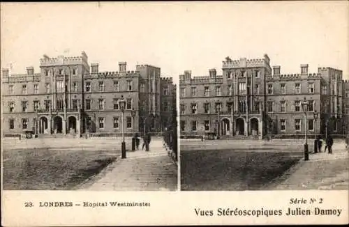 Stereo Ak London England, Westminster Krankenhaus