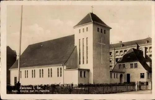 Ak Zwickau in Sachsen, Katholische Kirche zur Heiligen Familie