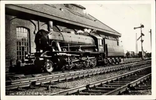 Ak Amersfoort Utrecht Niederlande, Loc 4303, Niederländische Eisenbahn, Dampflokomotive, 1948