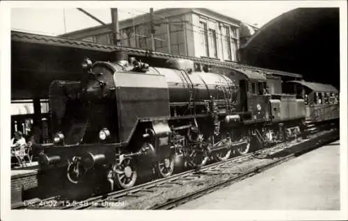 Ak Utrecht, Loc 4002, Dampflokomotive im Bahnhof, Niederländische Eisenbahn, 1948