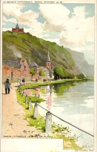 Künstler Litho Ranot, F., Namur Wallonien, Zitadelle, Strand