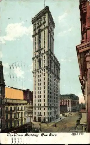 Ak New York City USA, The Times Building, Wolkenkratzer