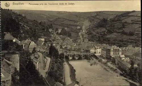 Ak Bouillon Wallonien Luxemburg, Panorama pris de l'ancienne route de Sedan