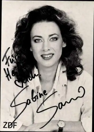 Ak Schauspielerin Sabine Sauer, Portrait, Autogramm