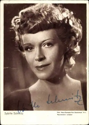 Ak Schauspielerin Sybille Schmitz, Portrait, Autogramm