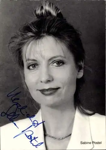 Ak Schauspielerin Sabine Postel, Portrait, Autogramm