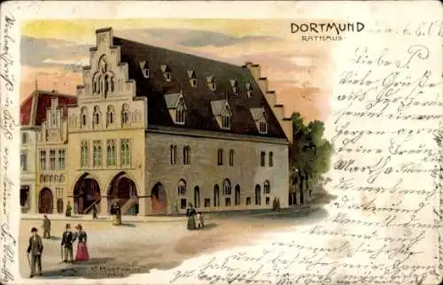 Künstler Litho Multhaup, C., Dortmund, Rathaus