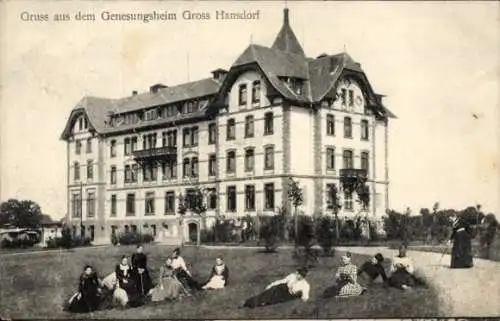 Ak Großhansdorf in Schleswig-Holstein, Genesungsheim, Liegewiese, Frauen