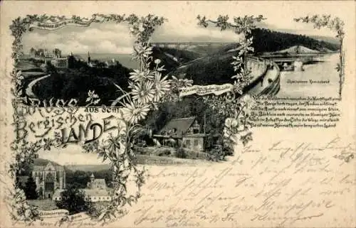 Ak Remscheid im Bergischen Land, Talsperre, Kaiser Wilhelm Brücke, Schloss Burg a. d. Wupper