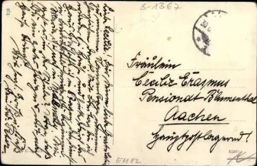 Ak Aachen, Forsthaus Linzenshäuschen im Aachener Wald, Straßenbahn Nr. 153