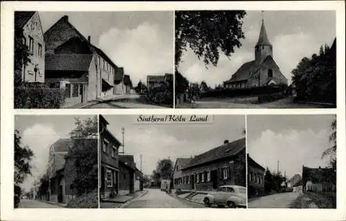 Ak Sinthern Pulheim Nordrhein Westfalen, Teilansichten, Kirche, Straßenpartien