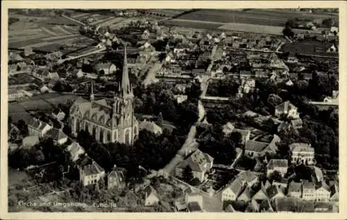 Ak Borghorst Steinfurt in Westfalen, Kirche, Fliegeraufnahme