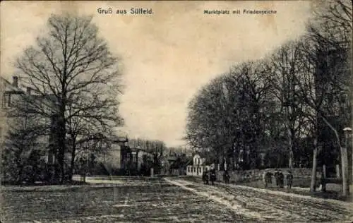 Ak Sülfeld in Holstein, Marktplatz mit Friedenseiche