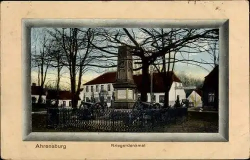 Passepartout Ak Ahrensburg in Holstein, Kriegerdenkmal