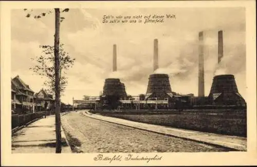 Ak Bitterfeld in Sachsen Anhalt, Industriegebiet