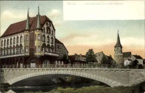 Ak Weida in Thüringen, Katzschbrücke und Café Museum