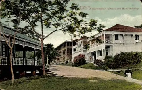 Ak Sandakan Borneo Malaysia, Regierungsgebäude, Hotelgebäude