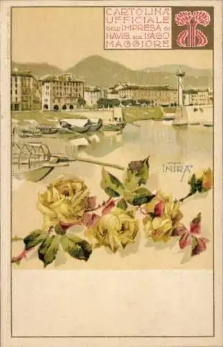 Künstler Ak Intra Verbania Lago Maggiore Piemonte, Hafen, Rosen