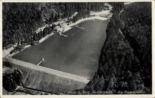 Ak Goslar am Harz, Luftbild, Herzbergteich