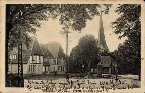 Ak Großburgwedel Burgwedel Niedersachsen, Pfarrhaus, Kirche