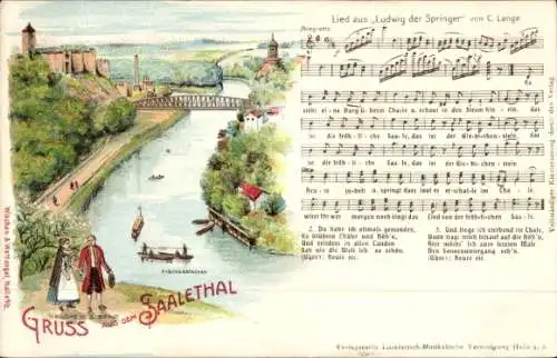 Lied Litho Saalethal, Ludwig der Springer von C. Lange, Fischerteich