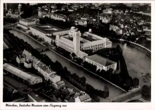 Ak München, Fliegeraufnahme Deutsches Museum