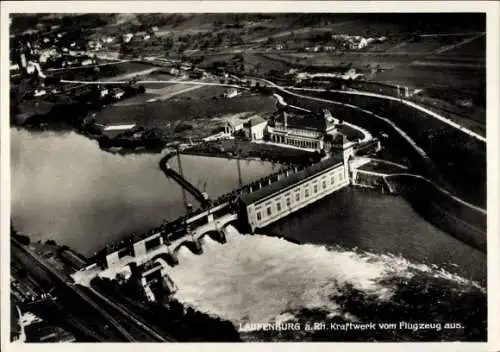 Ak Laufenburg am Hochrhein, Fliegeraufnahme, Kraftwerk, Wehr