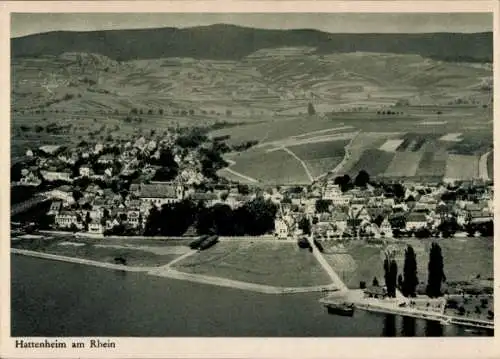 Ak Hattenheim Eltville am Rhein Hessen, Fliegeraufnahme