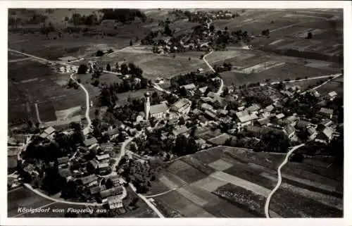 Ak Königsdorf in Oberbayern, Fliegeraufnahme
