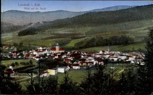 Ak Lądek Zdrój Bad Landeck Schlesien, Blick auf die Stadt