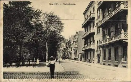 Ak Krefeld am Niederrhein, Steinstraße