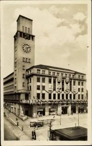 Ak Jablonec nad Nisou Gablonz an der Neiße Region Reichenberg, Rathaus